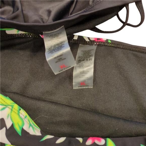 NEW Black Floral Bloussant Tankini Modest 2 Piece Swimsuit Women's XL - Picture 4 of 4